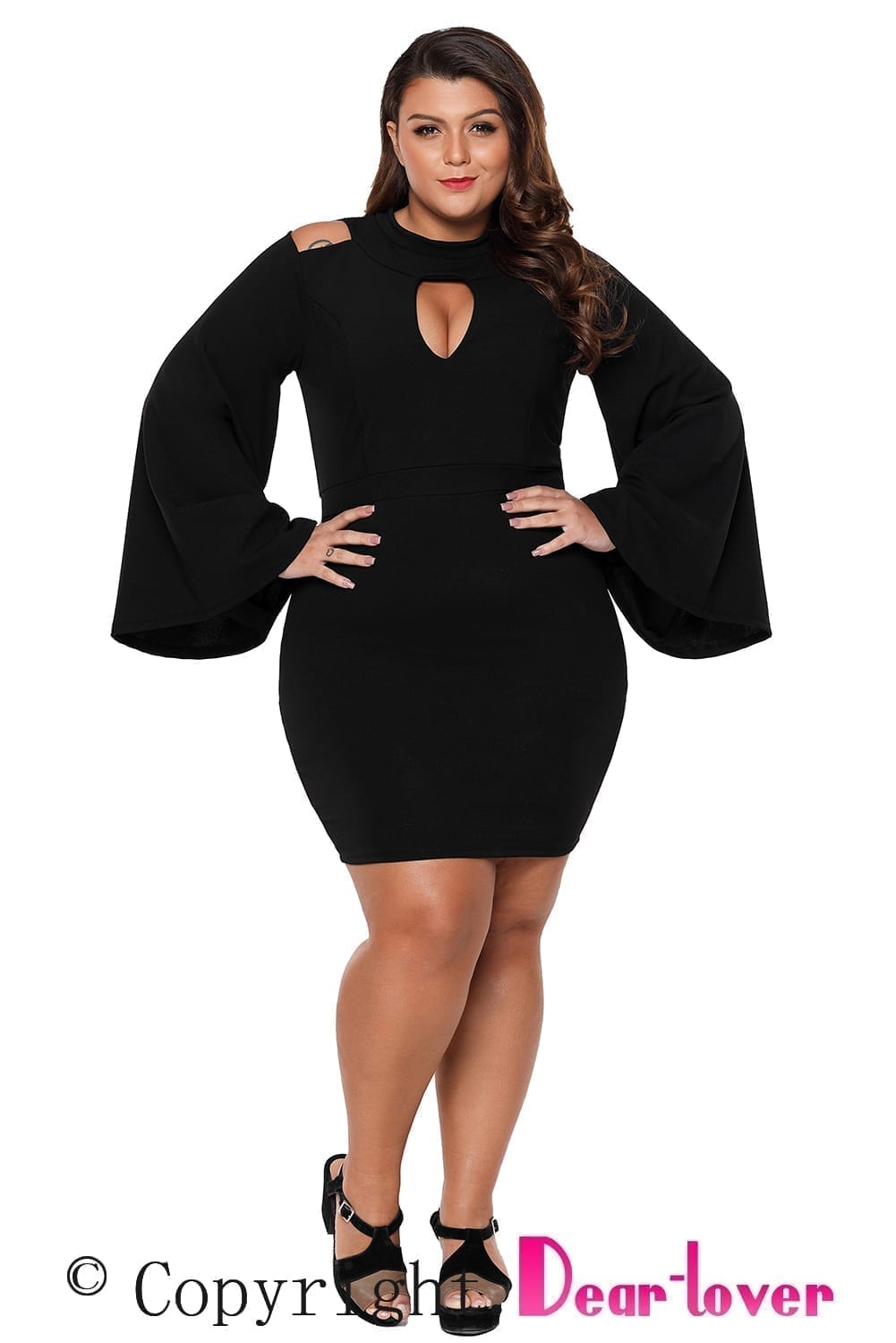 Black-Plus-Size-Cut-Out-Bell-Sleeve-Body