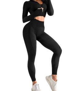 3 Pcs Sports Suit Solid Color Ankle Length Fashion