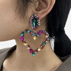 Heart Rhinestone Earrings