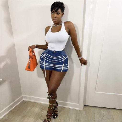 Trendy Bandage Trendy Vetement femme Womens Summer Jeans Denim Pants Women Shorts - Image 2