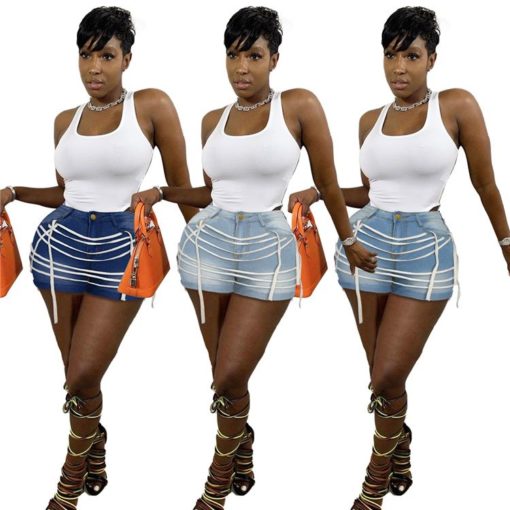 Trendy Bandage Trendy Vetement femme Womens Summer Jeans Denim Pants Women Shorts - Image 6