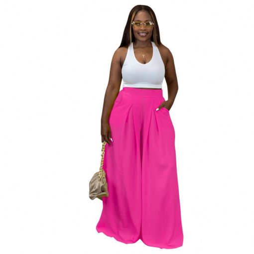 SkinBodyU Women's solid color wide-leg pants casual pants trousers 3 colors