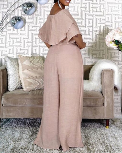 SkinBodyU 2-piece collared wide leg pants set - Image 3