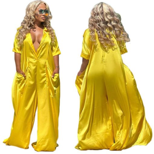 SkinBodyU Women Jumpsuit  Loose V-neck Jumpsuit - Image 2