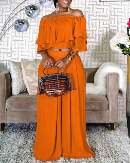 SkinBodyU 2-piece collared wide leg pants set - Image 5