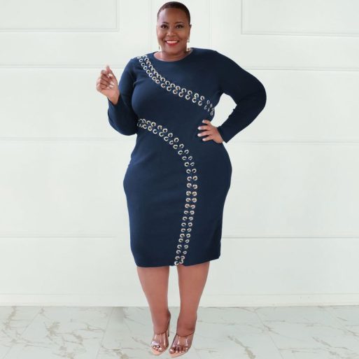 SkinBodyU hollow strap tight plus size women's dress